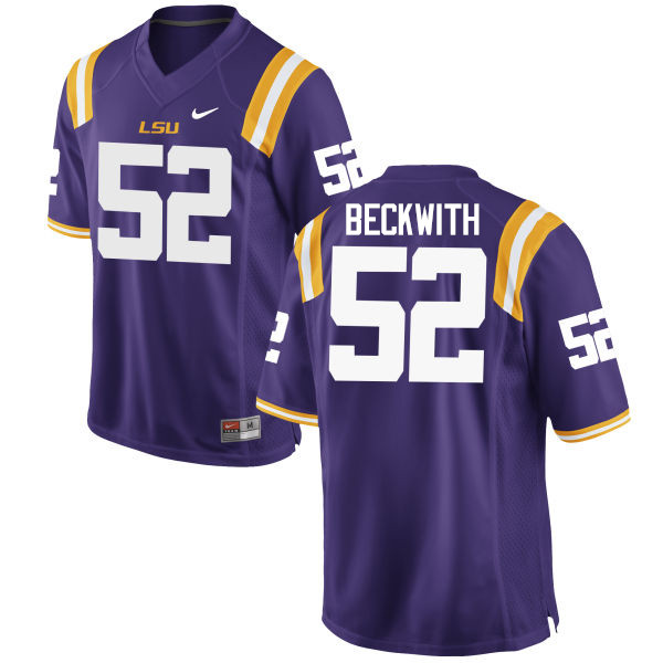 Men LSU Tigers #52 Kendell Beckwith College Football Jerseys Game-Purple - Click Image to Close